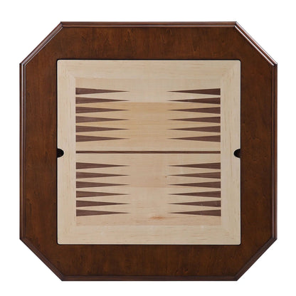 Bishop reversible chess table in cherry wood with light wood playing surface and game tray on Tampa Home & Garden Store