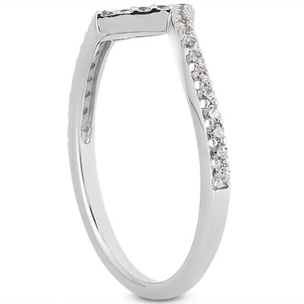 14k white gold fancy zigzag pave diamond wedding ring band by Bids.com on Tampa Home & Garden Store
