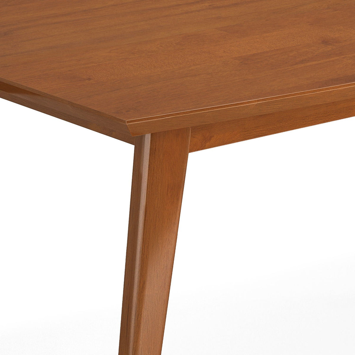 Elegant rubberwood rectangular dining table in warm brown finish by HouseOfZazla on Tampa Home & Garden Store