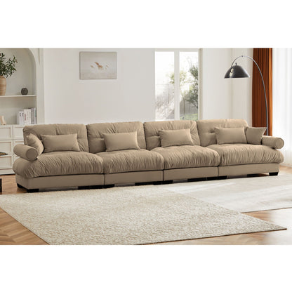 Super Comfort Oversized Modular Sectional Sofa by HouseOfZazla in beige with plush cushions on Tampa Home & Garden Store