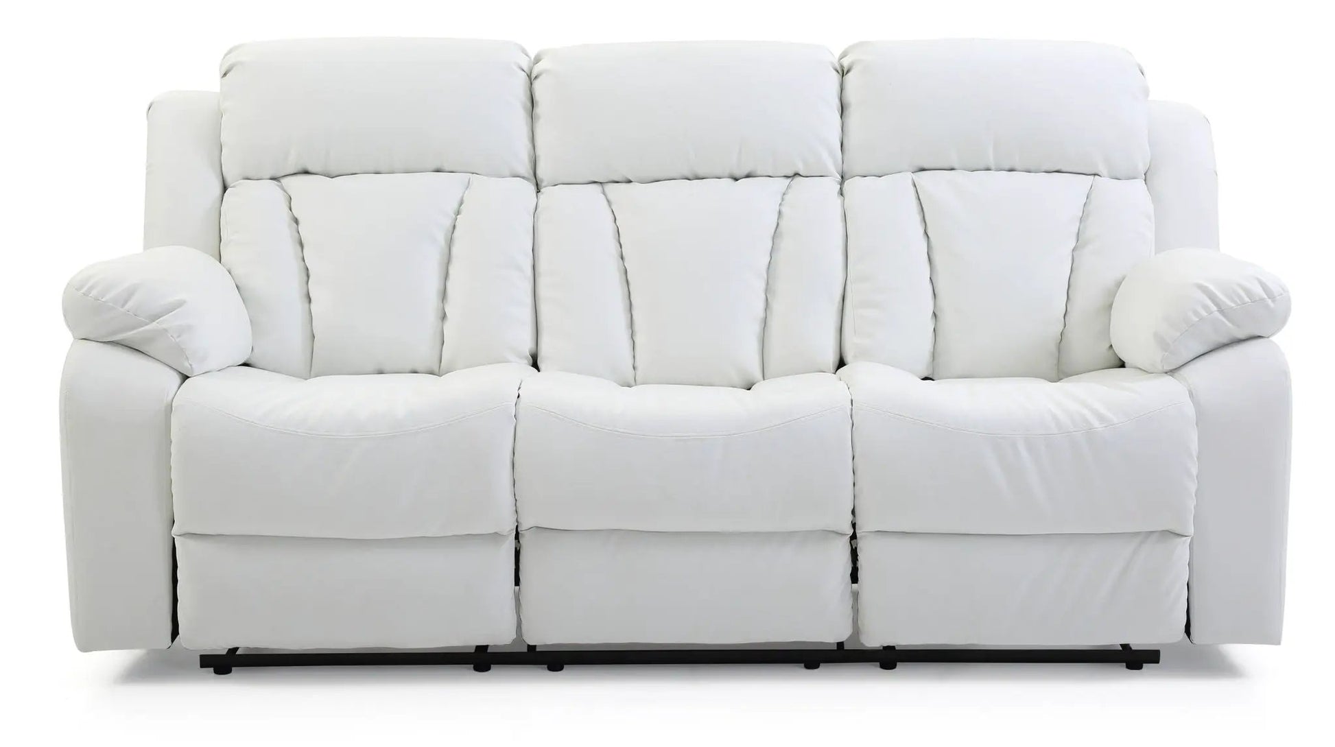Reclining sofa white upholstery with plush cushions on Tampa Home & Garden Store