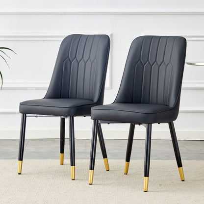 Modern Chair With Metal Legs, black faux leather seat, 2-pack HouseOfZazla chair set on Tampa Home & Garden Store