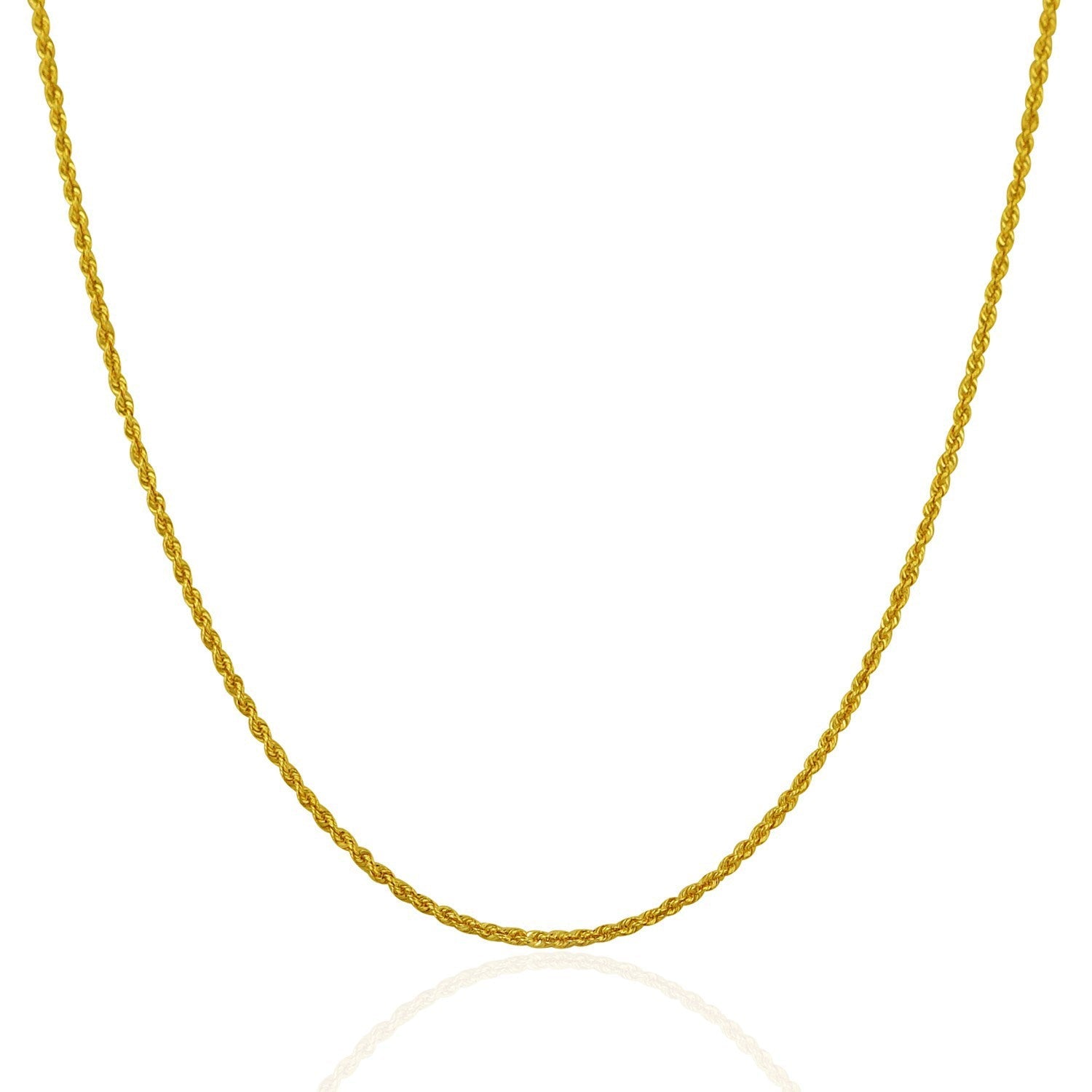 14k Yellow Gold Solid Rope Chain 1.25mm necklace by Bids.com on Tampa Home & Garden Store