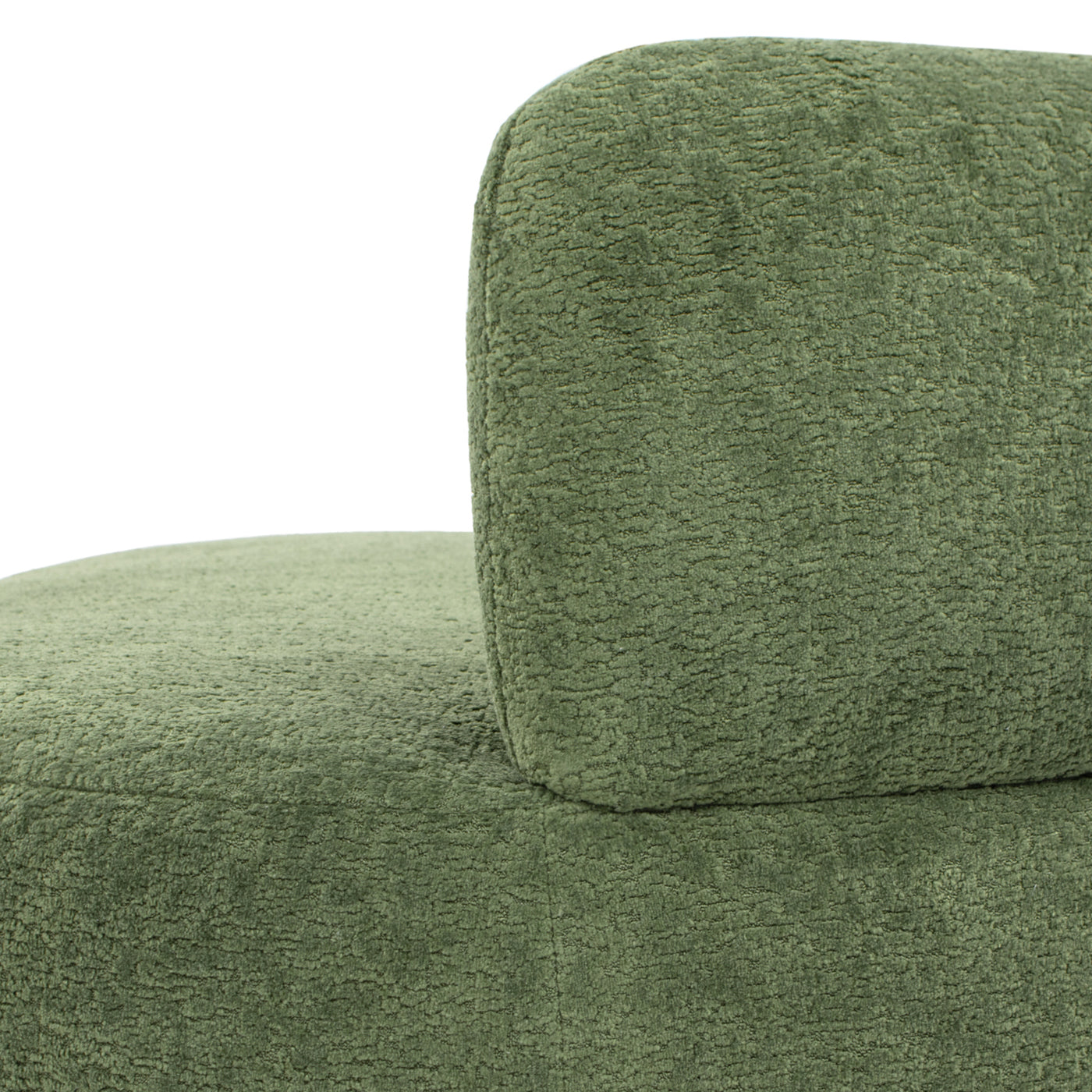 Shep 36' curved dog sofa bed moss green fleeced teddy fabric close-up of plush texture on Tampa Home & Garden Store