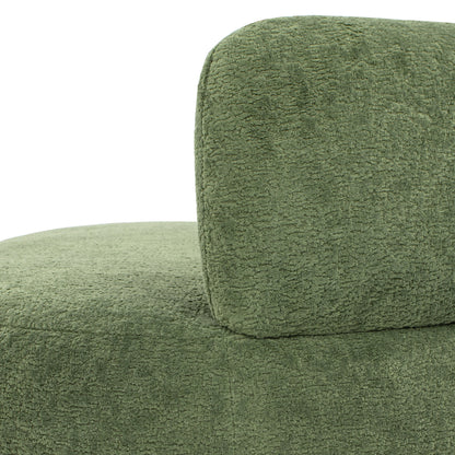 Shep 36' curved dog sofa bed moss green fleeced teddy fabric close-up of plush texture on Tampa Home & Garden Store