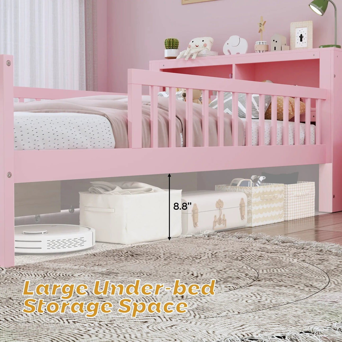 Bed With Headboard Storage and Under Bed Drawers