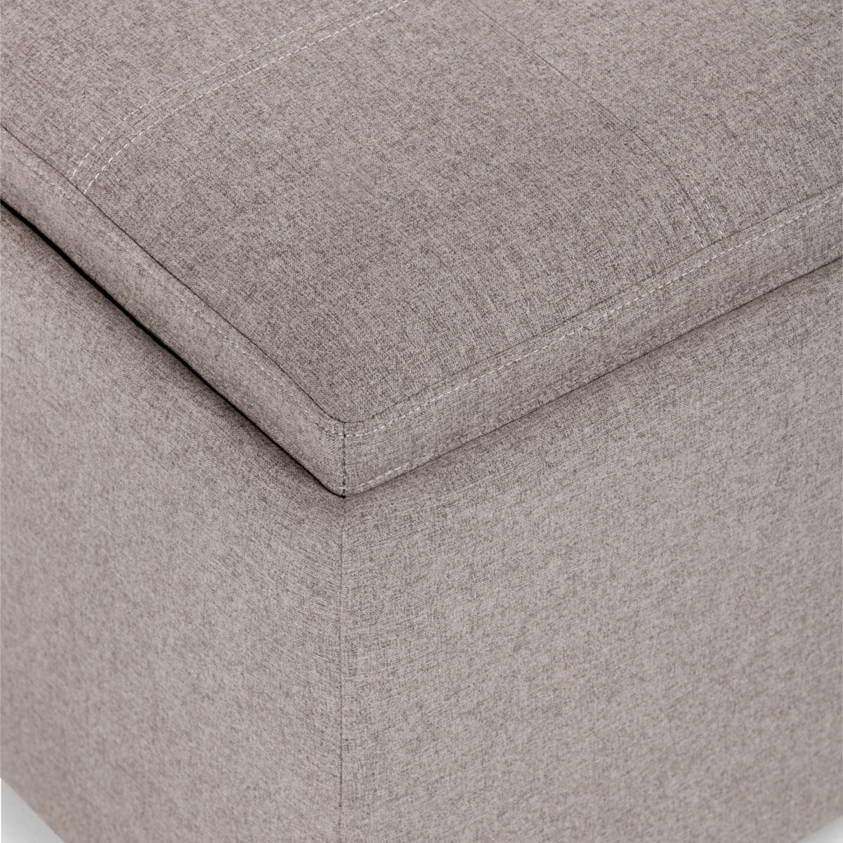 Avalon Square Ottoman Coffee Table with Trays storage ottoman in taupe textured fabric on Tampa Home & Garden Store