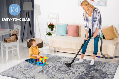 Payas - Medallion Rug, blue-gray area rug, Unique Piece Furniture on Tampa Home & Garden Store