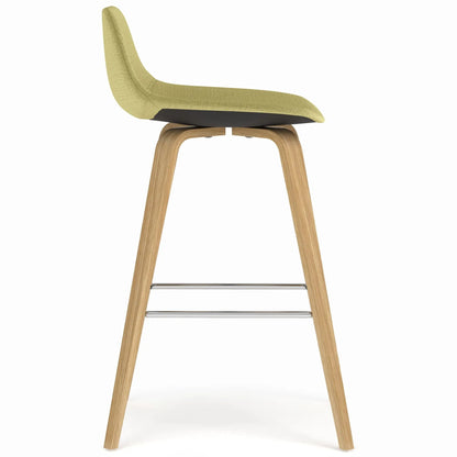 Randolph Bentwood upholstered counter stool with mustard fabric and wood legs set of 2 on Tampa Home & Garden Store