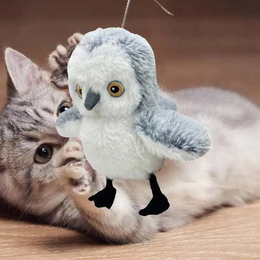 Interactive cat plush toy flapping bird, gray/white, USB rechargeable Sell My Stuff on Tampa Home & Garden Store