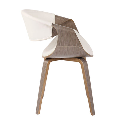 Mid-Century Modern Dining Chair white upholstery with bent wood legs kids' chair on Tampa Home & Garden Store