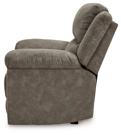 Laresview Zero Wall Wide Seat Recliner in fossil fabric with plush cushions and wide arms on Tampa Home & Garden Store