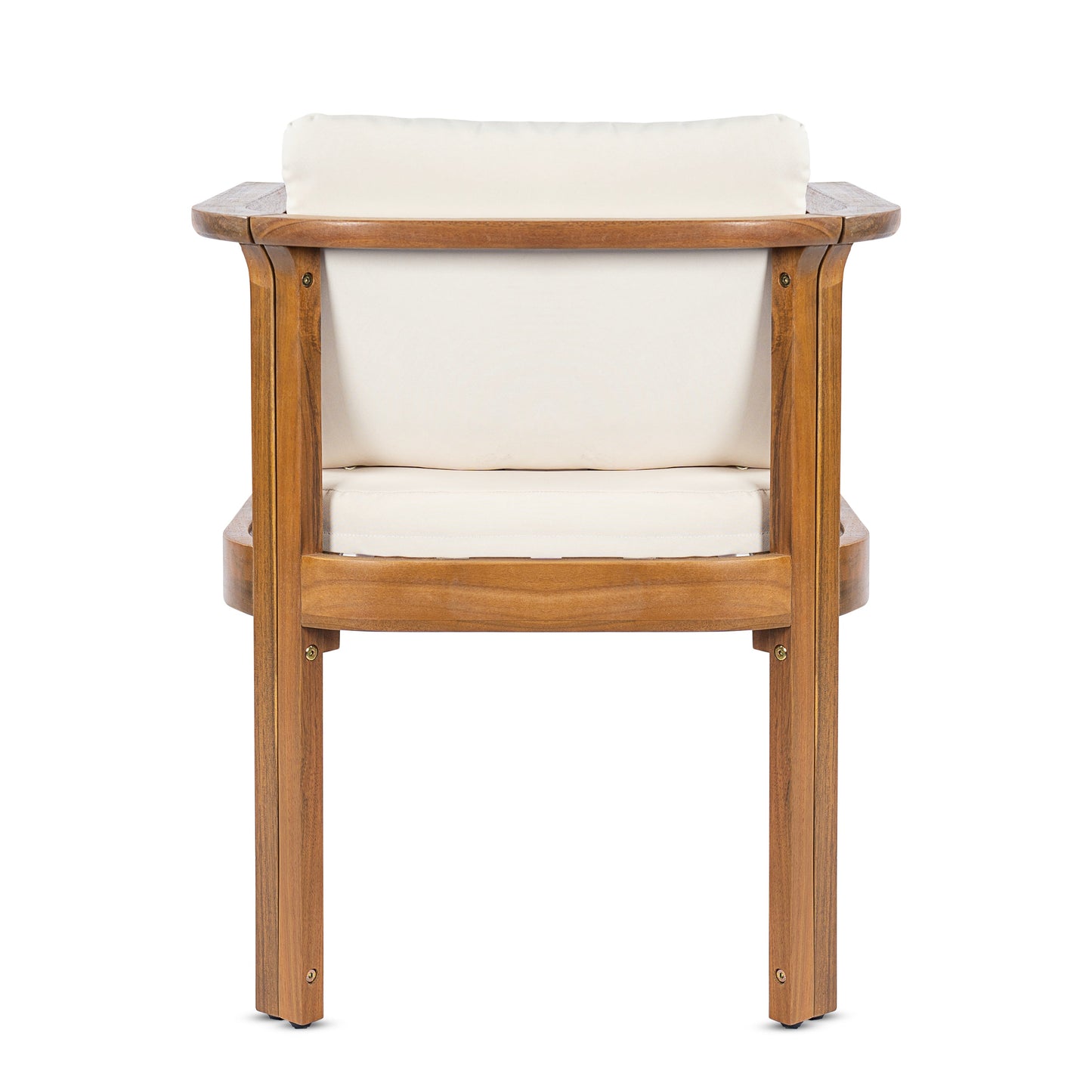 Set of 2 Curved Acacia Wood Outdoor Chairs
