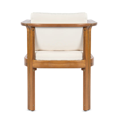 Set of 2 Curved Acacia Wood Outdoor Chairs