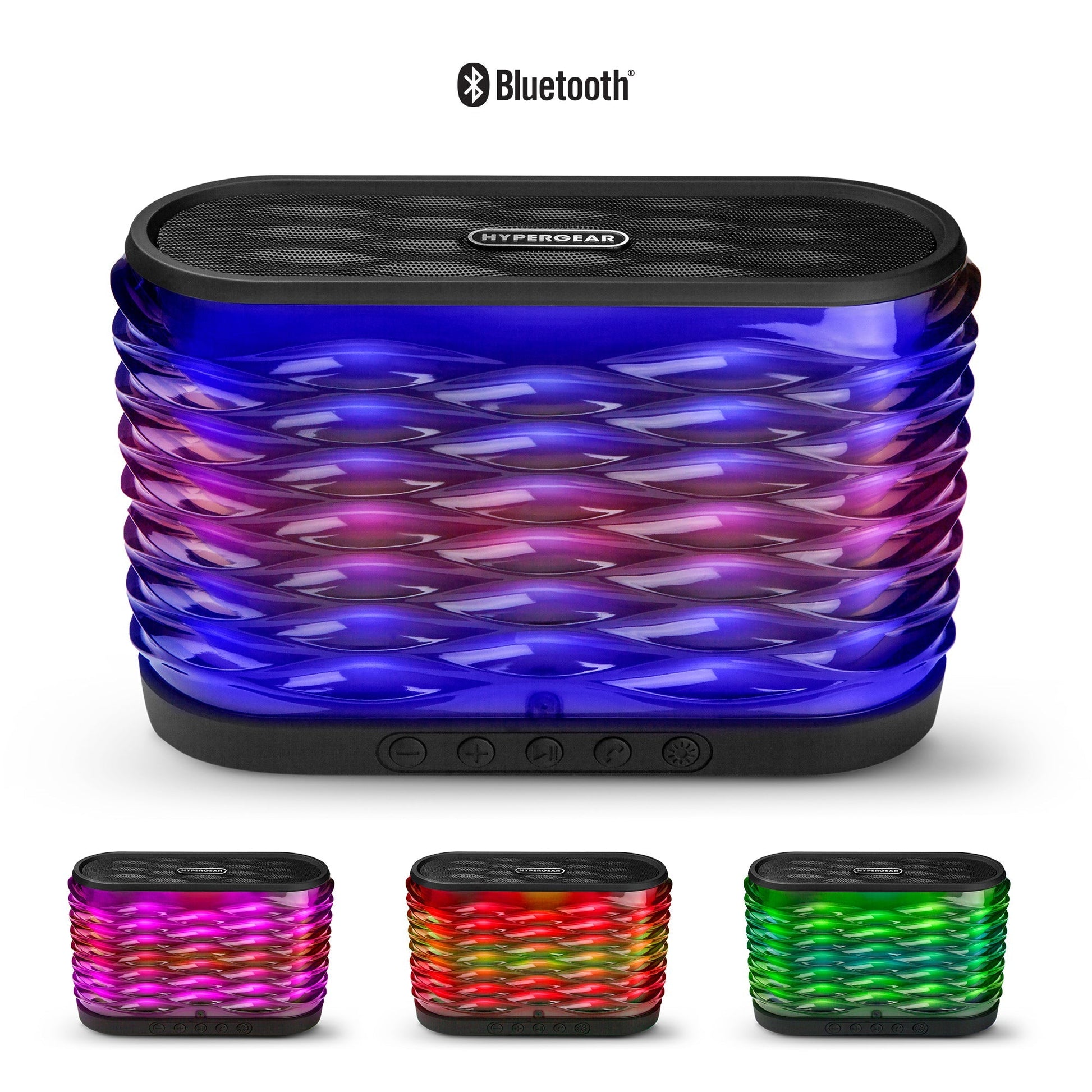 LYTE XL Wireless LED Speaker blue gradient translucent body with black mesh top HyperGear logo on Tampa Home & Garden Store