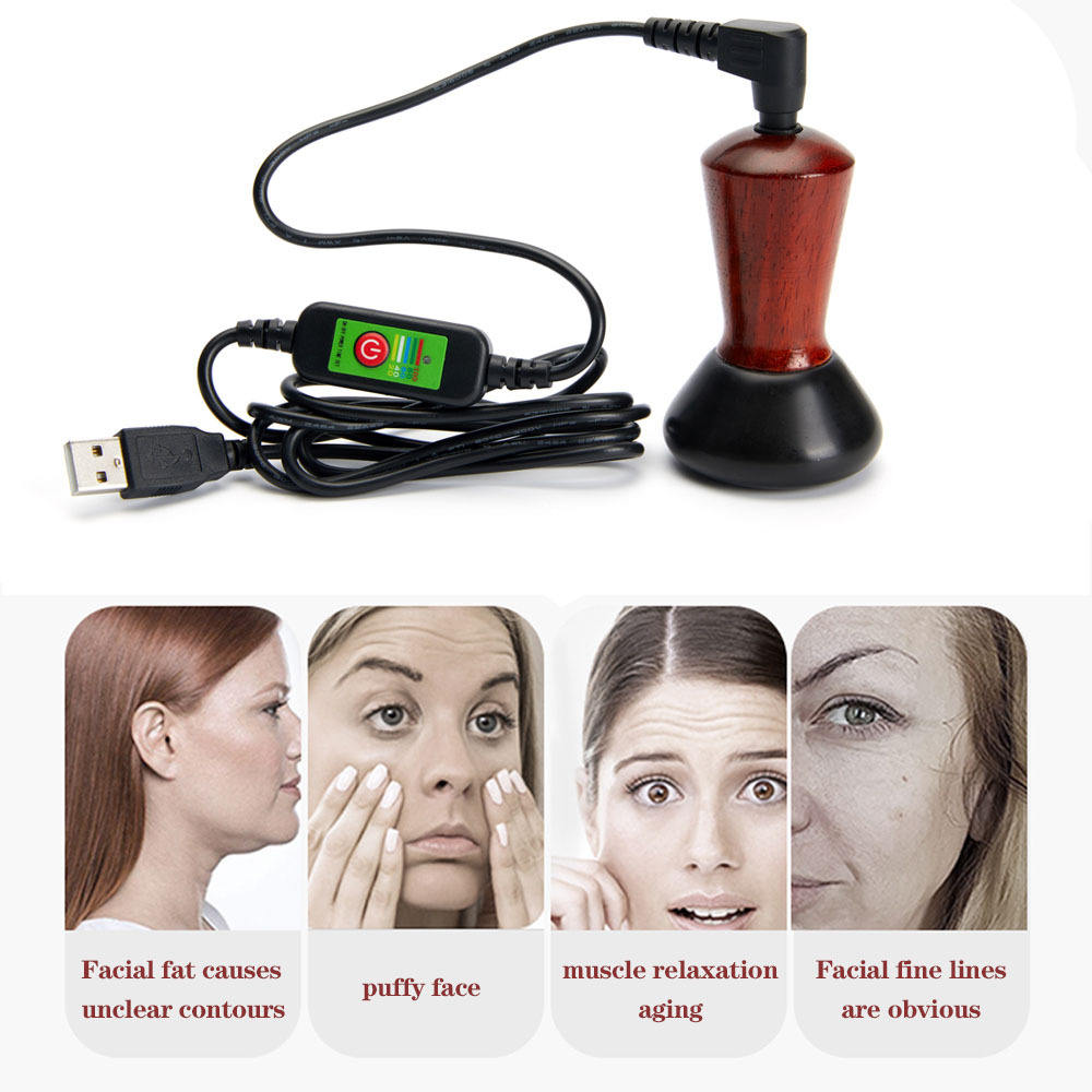 Hot Compress Bian Stone Facial Gua Sha V Face Massager Guasha Stone Wrinkle Remover Face Stone Massager - Tampa Home & Garden Store