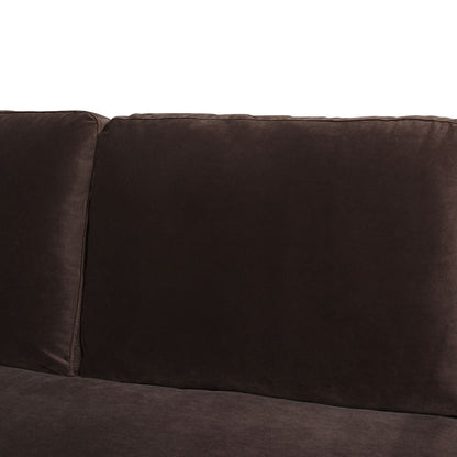 Knox Modern Farmhouse Sofa stationary brown suede-like upholstery by HouseOfZazla on Tampa Home & Garden Store