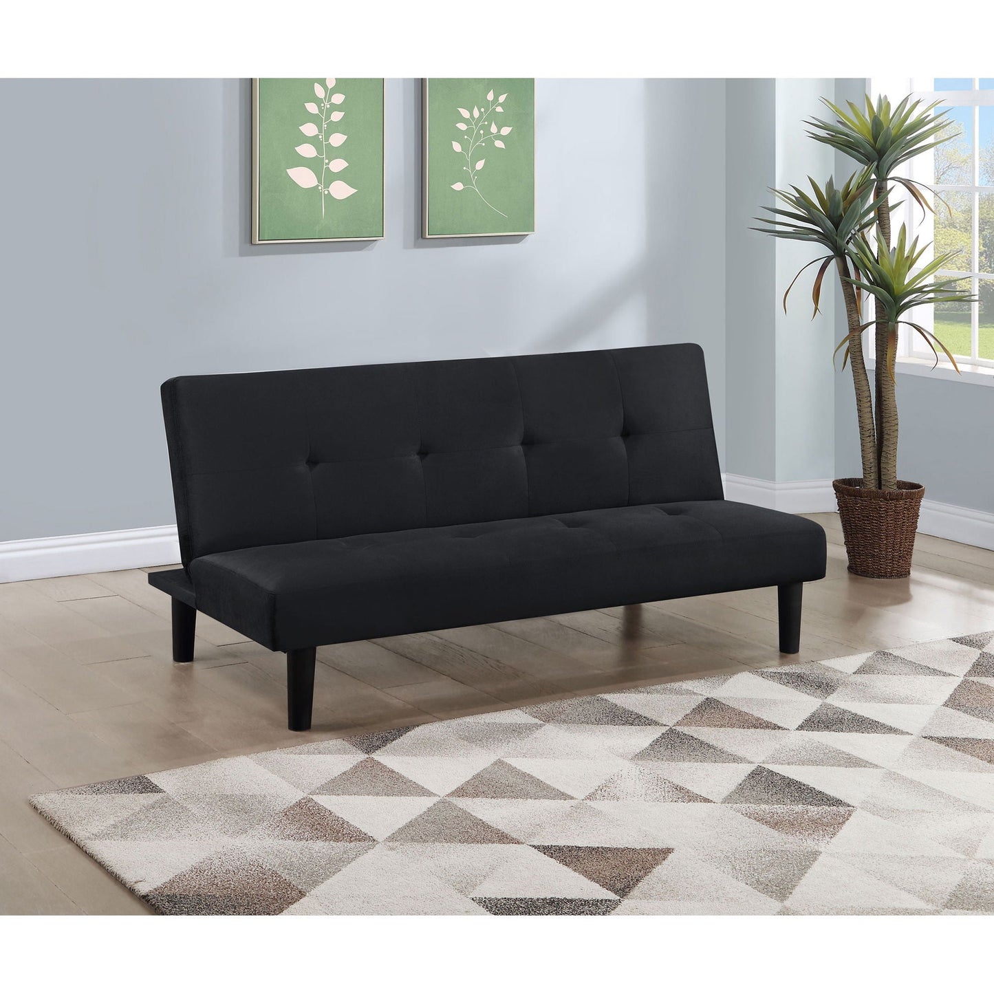 Boston Tufted Armless Convertible Sofa And Bed