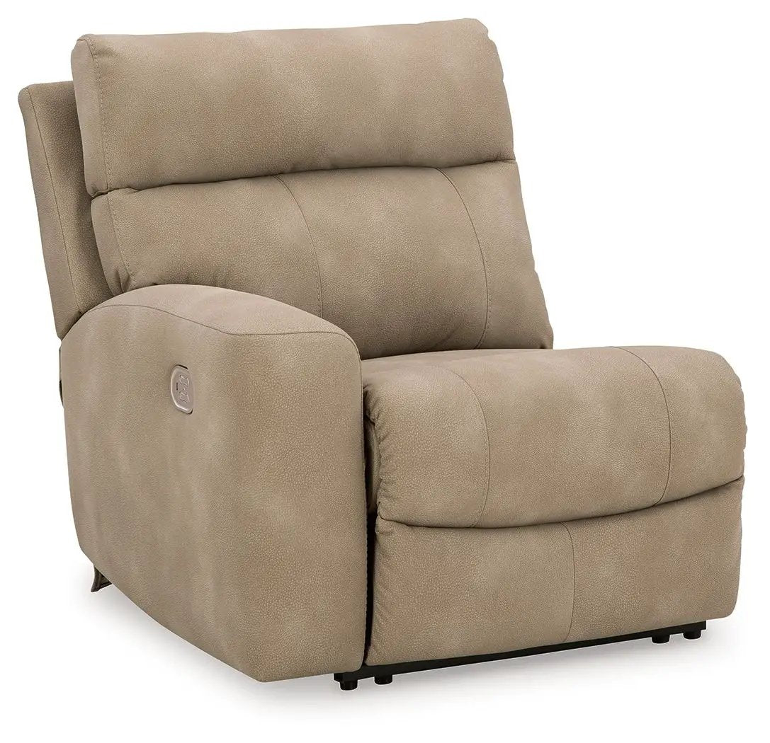 Next-Gen Durapella reclining sectional beige upholstery with power recline on Tampa Home & Garden Store