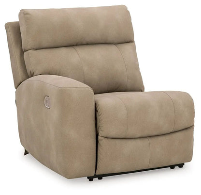 Next-Gen Durapella reclining sectional beige upholstery with power recline on Tampa Home & Garden Store