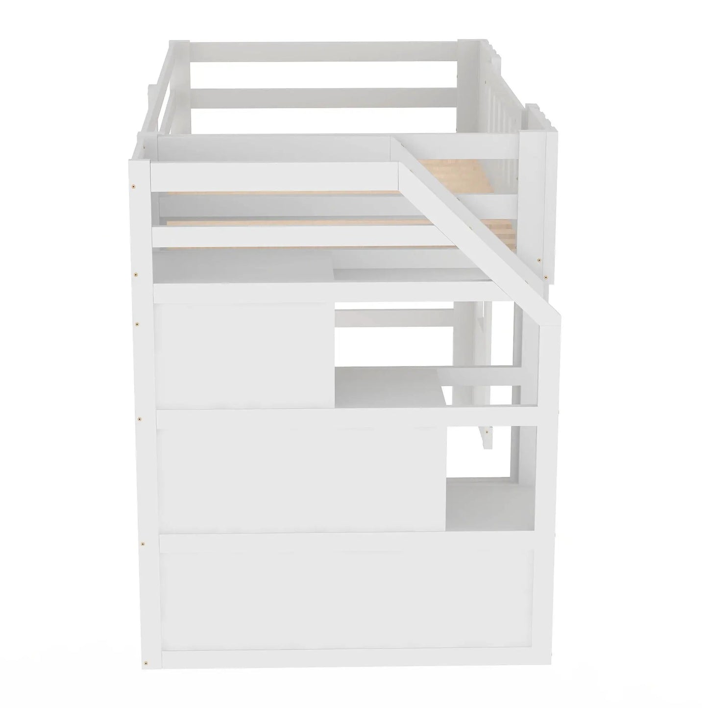 Loft Bed With Storage Staircase and Windows