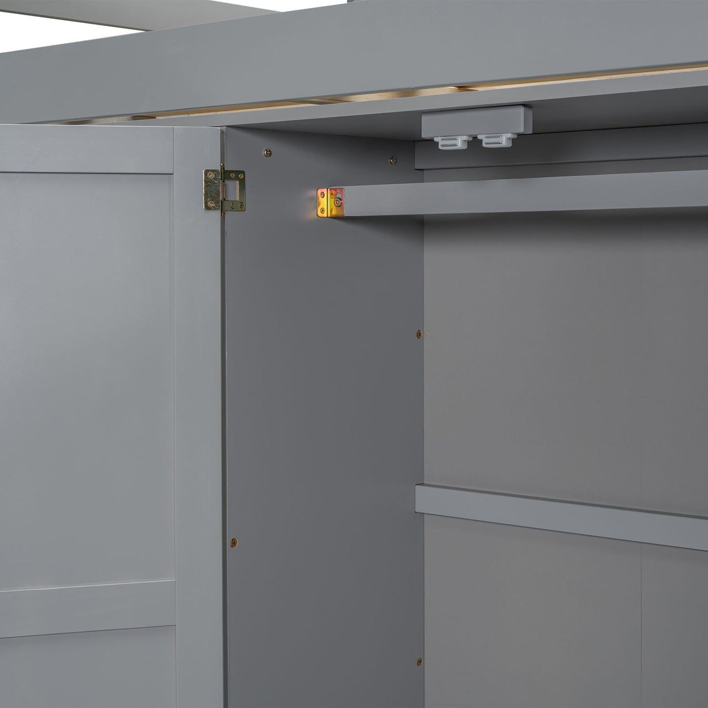 Loft bed with built-in wardrobe, shelves and drawers in gray by HouseOfZazla on Tampa Home & Garden Store