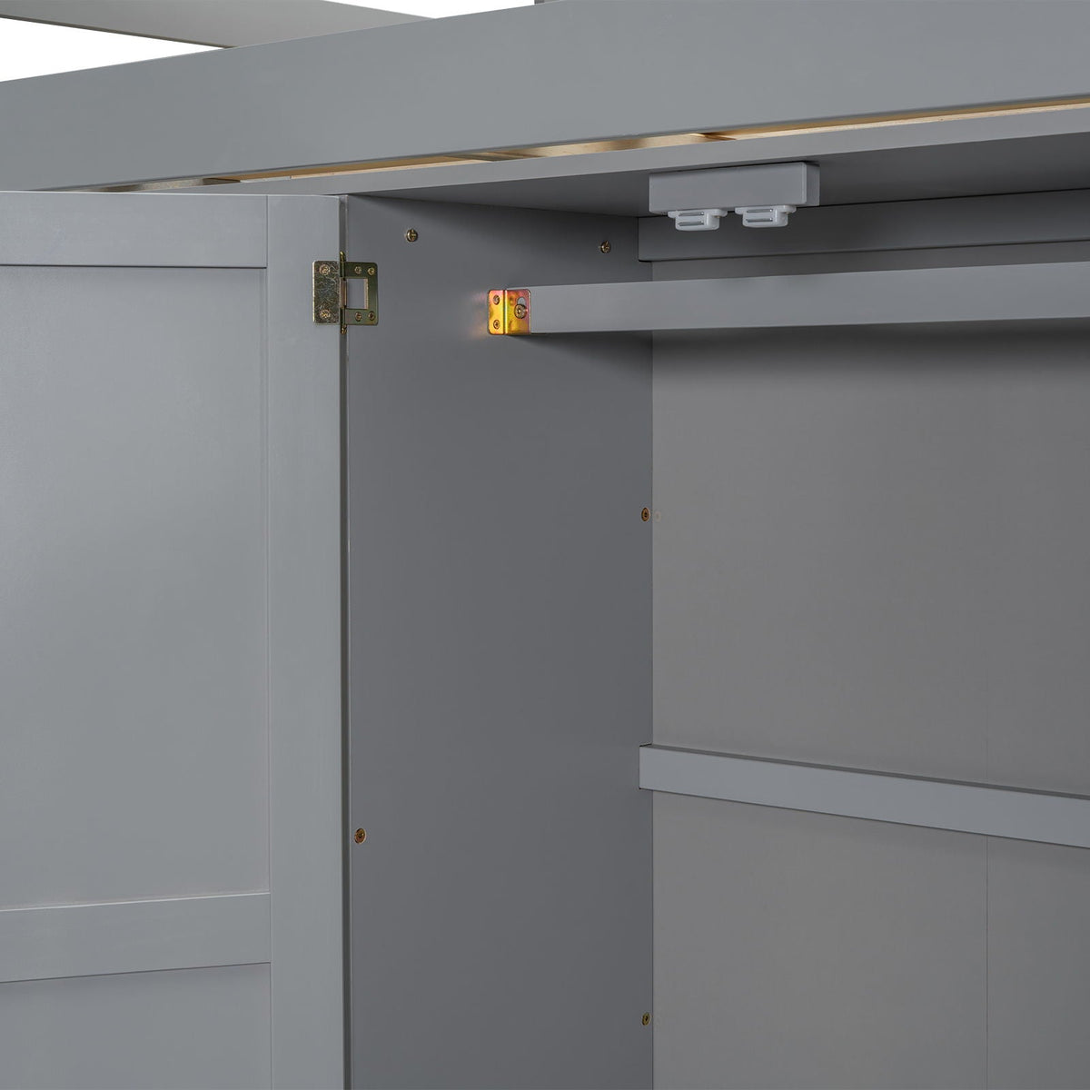 Loft bed with built-in wardrobe, shelves and drawers in gray by HouseOfZazla on Tampa Home & Garden Store