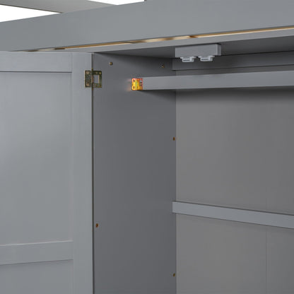 Loft bed with built-in wardrobe, shelves and drawers in gray by HouseOfZazla on Tampa Home & Garden Store