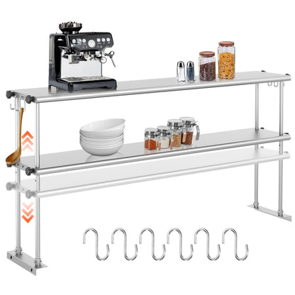 Compact and Adjustable Stainless Steel Kitchen Shelf