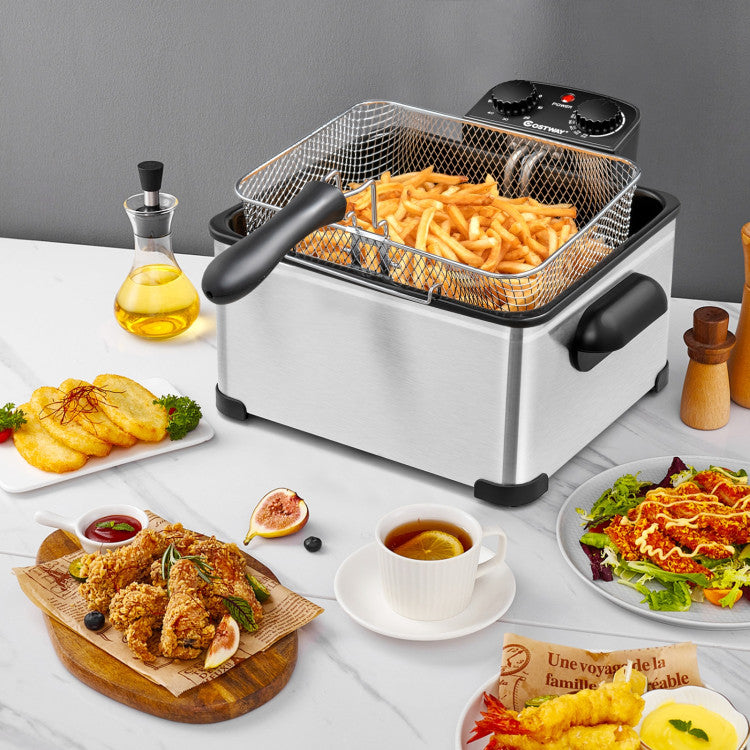 Freidora de 5.3QT con tres cestas