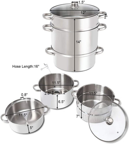 Vaporera para frutas de acero inoxidable de 11 cuartos