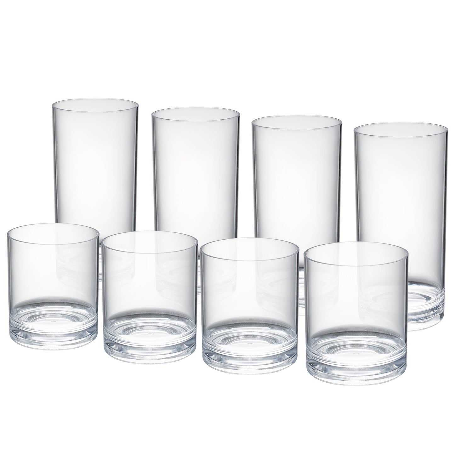 Barcelona Clear Acrylic Lowball and Highball Set