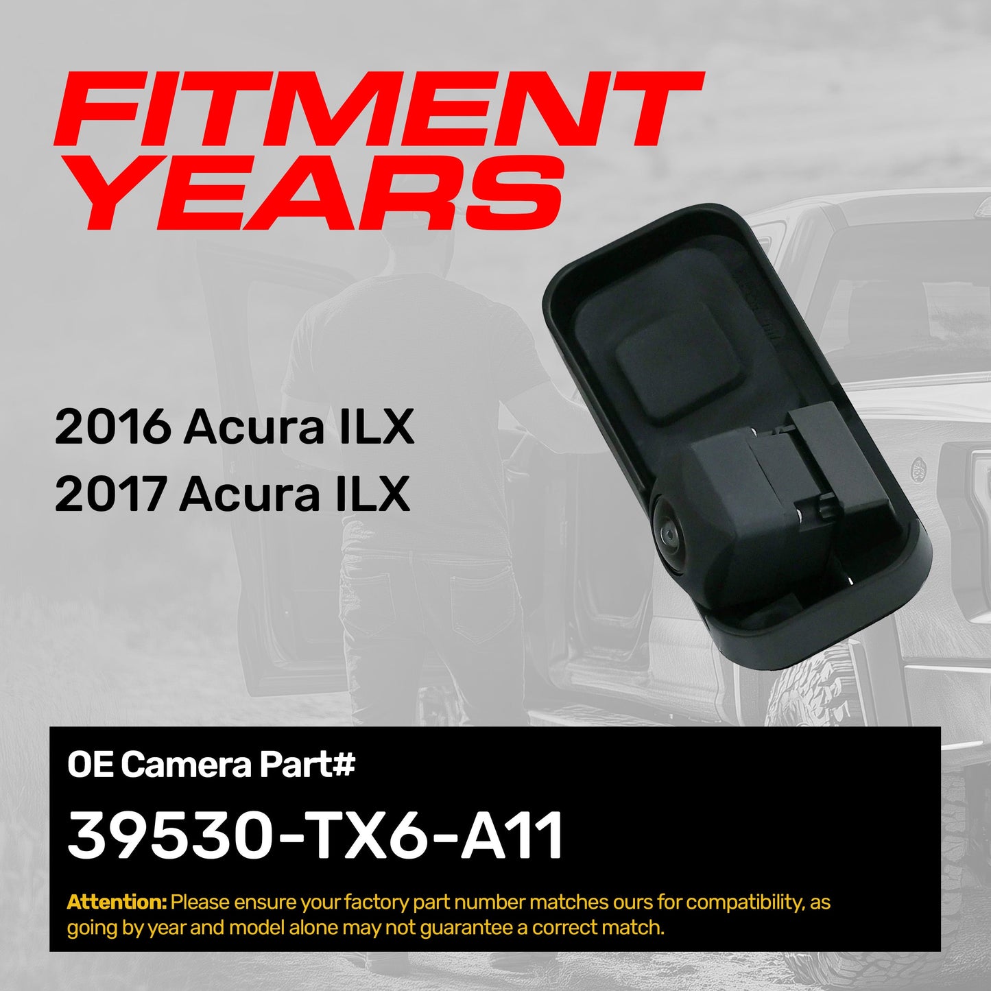 Master Tailgaters Acura ILX 2016-2017 OEM replacement backup camera part 39530-TX6-A11 on Tampa Home & Garden Store