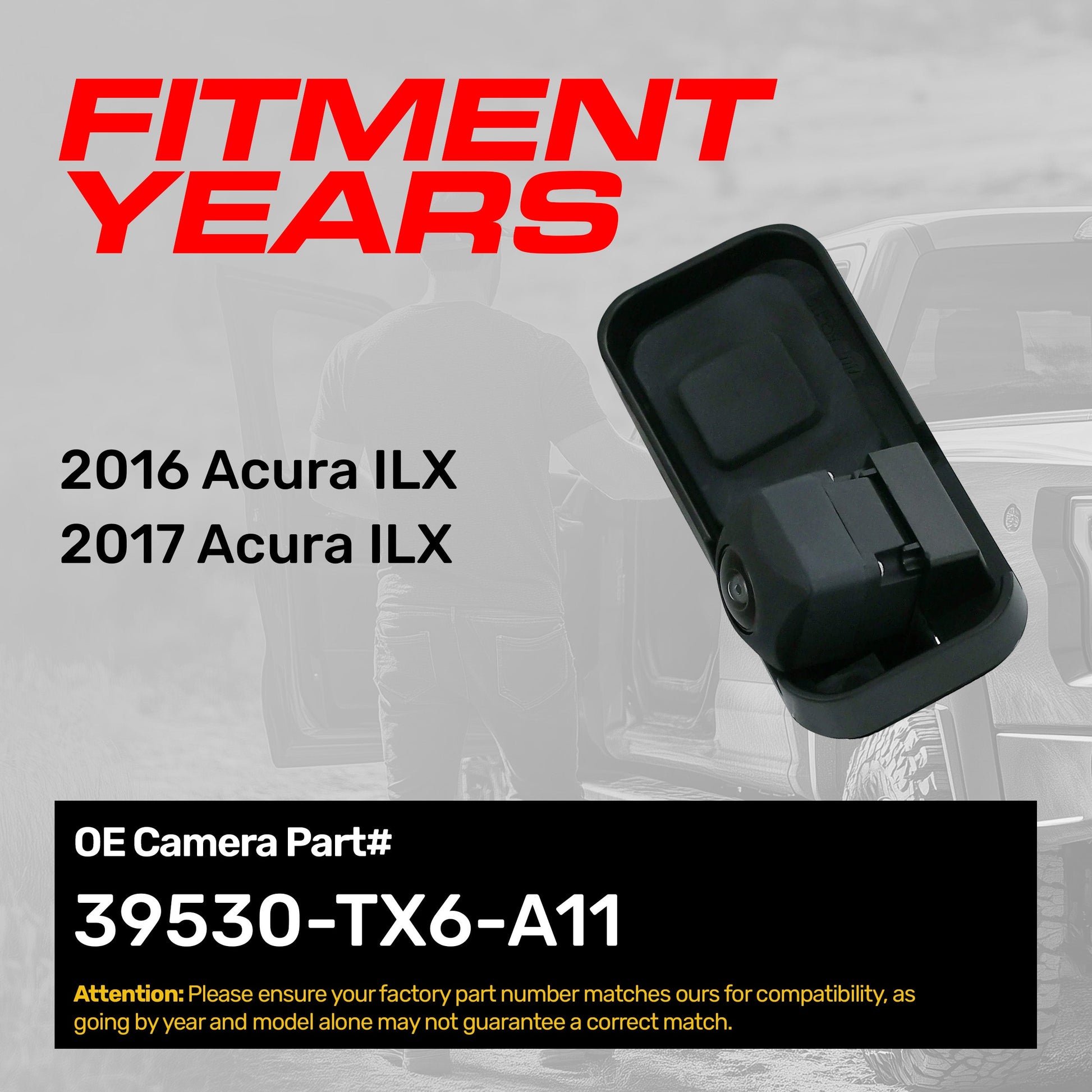 Master Tailgaters Acura ILX 2016-2017 OEM replacement backup camera part 39530-TX6-A11 on Tampa Home & Garden Store