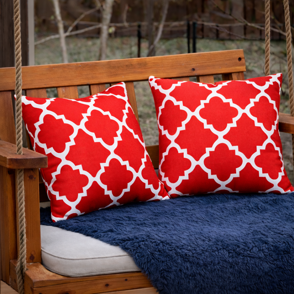 Two Pack of Waterproof Outdoor Throw Pillows