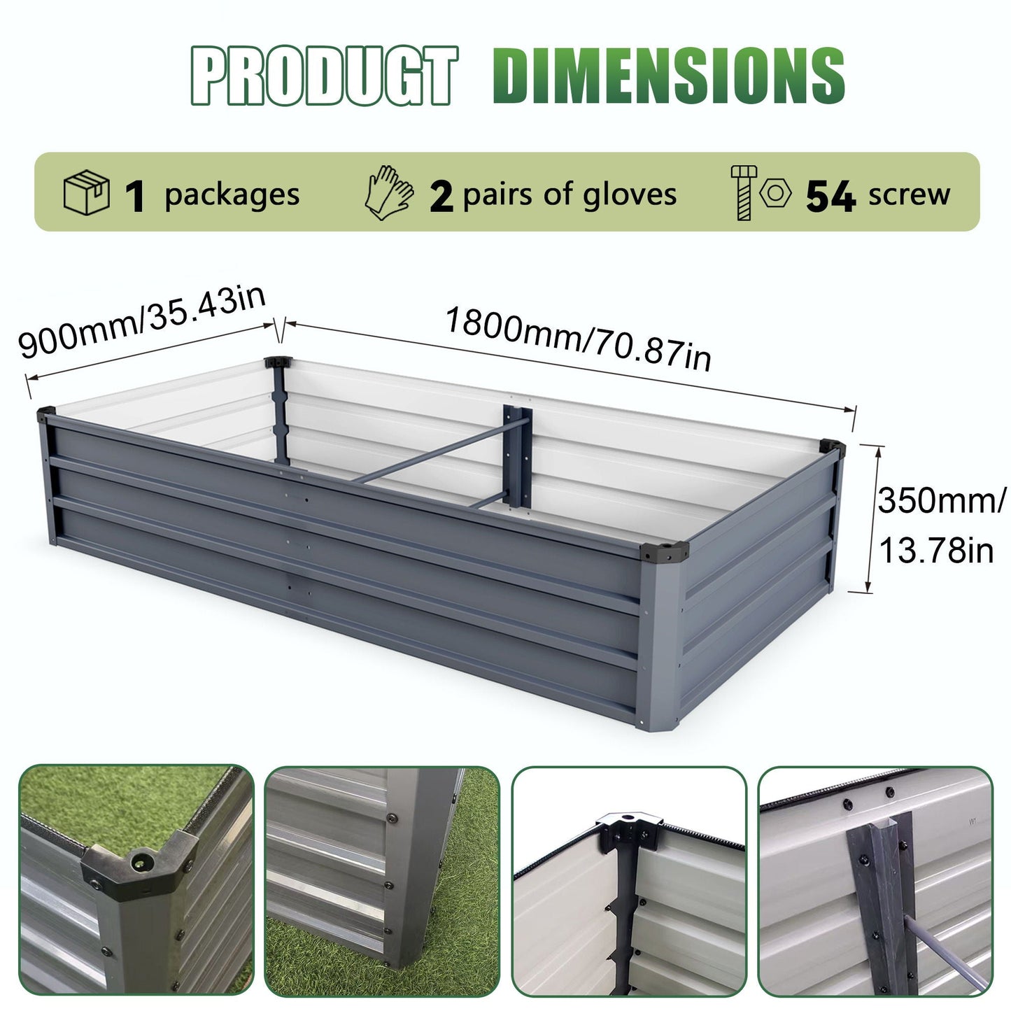 Sturdy Outdoor Garden Bed and Coated Steel Frame