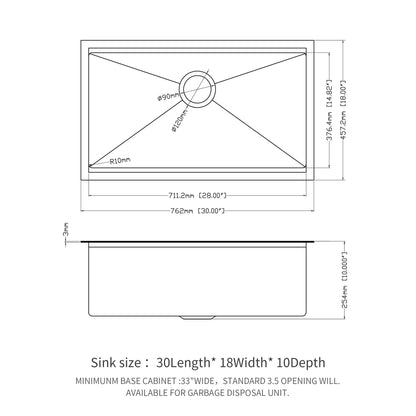 Workstation Sink 30x18x10 Undermount single bowl gunmetal black 16G HouseOfZazla on Tampa Home & Garden Store