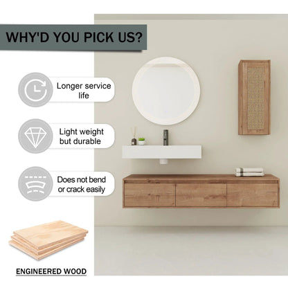 Modern Wall Mounted Vanity With Resin Sink