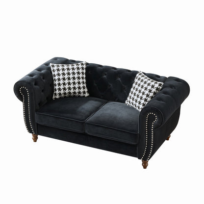 Chesterfield 3 and 2 Seater Fabric Sofa Set