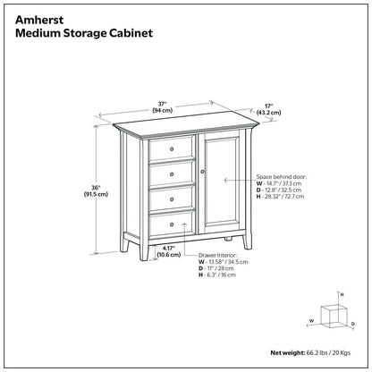 Amherst Handcrafted Solid Wood Storage Cabinet