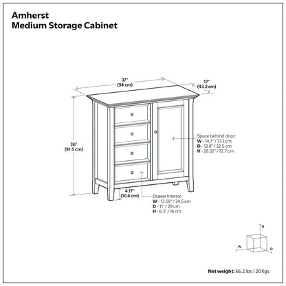 Amherst medium storage cabinet by HouseOfZazla; left four-drawer, right door accent cabinet on Tampa Home & Garden Store