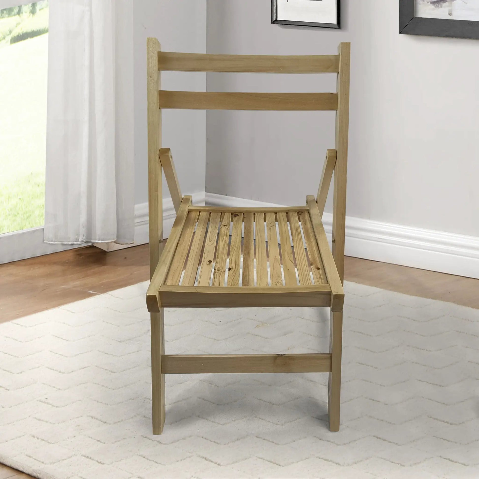 Folding Special Event Chair by Unique Piece Furniture, natural wood with slatted seat and back on Tampa Home & Garden Store