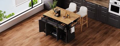 Large 54 Inch Kitchen Island and Rubber Wood