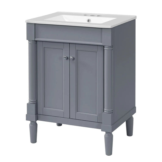 Bathroom Vanity with Top Sink and Dual Storage