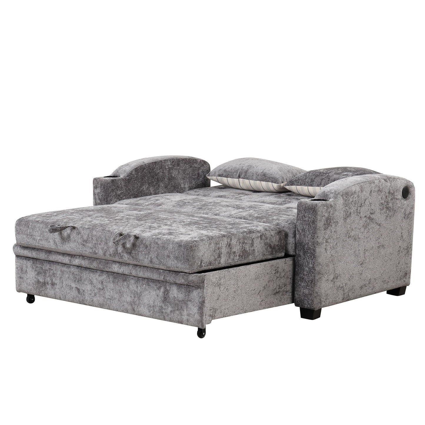 Convertible Sofa With Usb And Adjustable Backrest