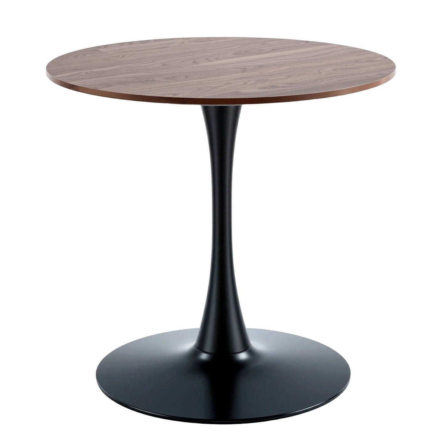Mid-Century Tulip dining table with round wood top and black pedestal base HouseOfZazla on Tampa Home & Garden Store