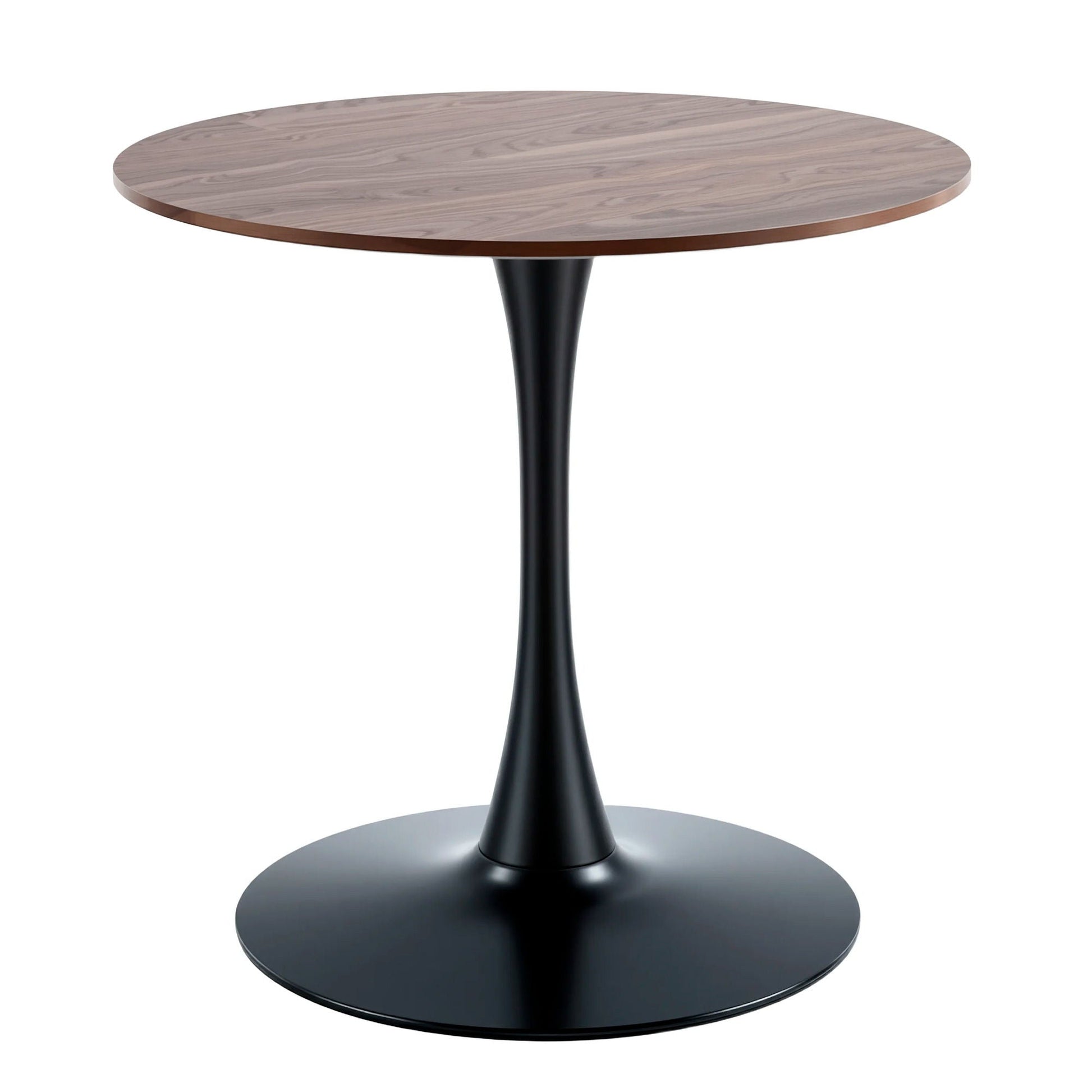 Mid-Century Tulip dining table with round wood top and black pedestal base HouseOfZazla on Tampa Home & Garden Store