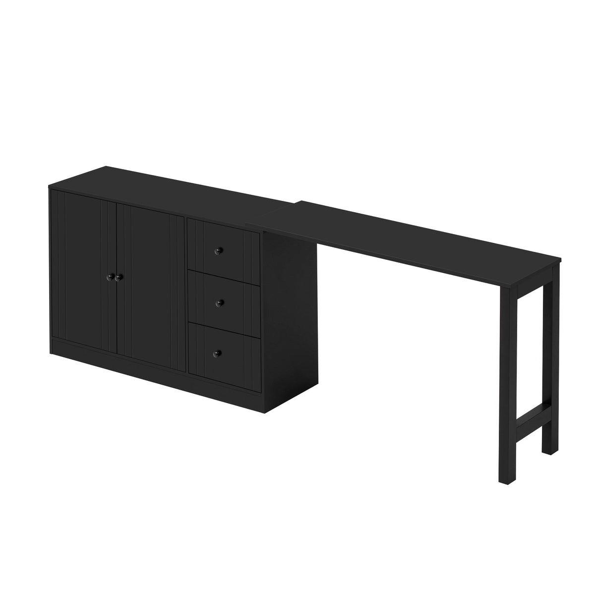 Wooden sideboard with extendable table, black finish, by HouseOfZazla on Tampa Home & Garden Store
