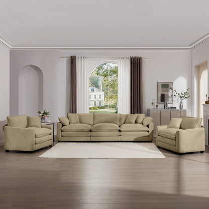Elegant Sectional Sofa Set with Deep Seats