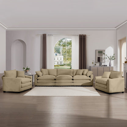 Elegant oversized sectional sofa set 3-piece with deep seats in corduroy by HouseOfZazla on Tampa Home & Garden Store